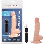 10-Function Mr. Just Right 5.25 Inch Dildo Vibrator With Sturdy Suction Cup Ivory Se-0235-20-2