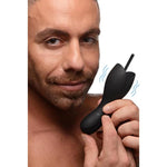 10X Vibrating Penis Head Teaser With Urethral Sounds Premium Silicone Masturbator, 3 Lengths Interchangeable Urethral Sounds Rechargeable Textured Inner Sleeve Rod Stimulator,Black