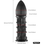14.37'' Xxxl Extra Huge Thick Wide Girth Butt Plug Anal Dildo With Strong Suction Cup Bullet Shaped G-Spot Dildos Vaginal Prostate Massage Stimulation Sex Toys For Women Men Advanced Player Master