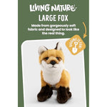 Large Fox, Realistic Soft Cuddly Sitting Fox Toy, Naturli Eco-Friendly Plush, 16 Inches