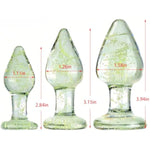 Luminous Glass Butt Plug Anal Plug Anal Sml Trainer Dilators With Rounded Safety Bottom, Crystal Glass Dildo G-Spot Massager Adult Sex Toys For Men Women (Sml)