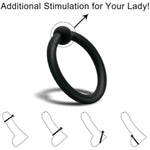 Penis Rings Adjustable Cock Rings Set With 7 Different Sizes Sex Longer Lasting Stronger Male Dildo Stretchy Silicone Adult Sex Toys Games For Men Women Couples Pleasure (Black)