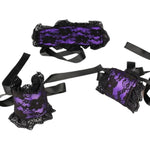 Lace Handcuffs Blindfold Set For Adult Play, Hand Cuffs And Eye Mask With Comfortable And Soft Fabric, Restraints Set For Couples, Sm Sex Toys Flirt For Women Men Extreme Love (Purple)