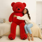 Red Bear 70'' Large Stuffed Animal Plush Cute Huge 6 Feet Tall Light Brown Stuffed Bear Valentines Day Gift For Girlfriend Wife Lover Birthday Present