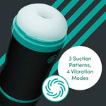 Blowmotion Real Feel Suction Male Masturbator - 5 Inch Ribbed Canal With 3 Suction Patterns & 4 Vibration Modes - Rechargeable Male Sex Toy - Self Pleasure Sex Toys For Men