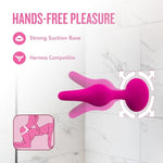 , Luxe Beginner Silicone Butt Plug - Small Size - Soft, Tapered Heads - Satin Smooth Silicone Anal Trainer- Suction Cup Base - Pleasurable Adult Sex Toy For Women And Couples - Pink