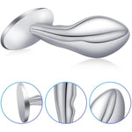 Stainless Steel Anal Plug Butt Plug Anus Stretcher With Oval Base Prostate Massager G-Spot Stimulation Adult Sex Toys For Men Women (M)