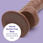 Lifelike Lover Realistic Dildo - 8 Inch Suction Cup Dildo For Women - Flexible & Big With Balls - Harness Compatible Strap On - Adult Sex Toy - Flesh Brown