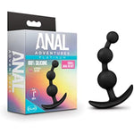 Anal Adventures Platinum - Small Anal Beads Butt Plug - Soft Platinum Puria Silicone - Ultrasilk Smooth - Anchortech Design Stays Comfortably Securely In Place - Sex Toy