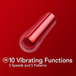 Sex Toys – Kool Vibes Mini Bullet Vibrator – 2.5 Inch Discreet Travel-Friendly Clitoral Stimulator – 10 Vibration Modes With Effortless One Button Control – Women, Couples – Cherry