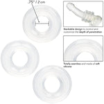 Set Of 3 Silicone Stacker Rings - Clear