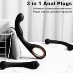 Silicone Butt Plug Trainer Set 3 Shape Anal Plug Kit, Male Prostate Stimulate Massager G-Spot Stimulation Anal Beads Dildos Training Sex Toys For Adult Beginner Men Women Couples