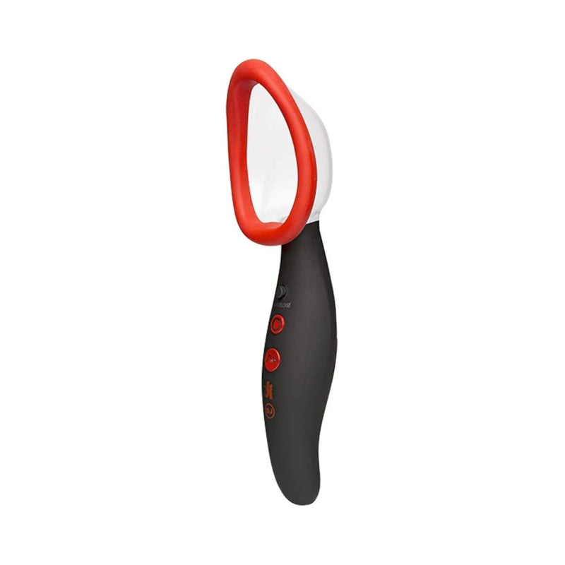 Kink - Pumped - Rechargeable Automatic Vibrating Pussy Pump, Black/Red