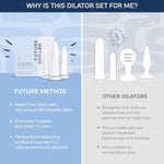 Glass Anal Dilator Set, 3-Piece Trainer Butt Plug Kit, Body-Safe Borosilicate Glass Plugs With Temperature-Adjustable Surface