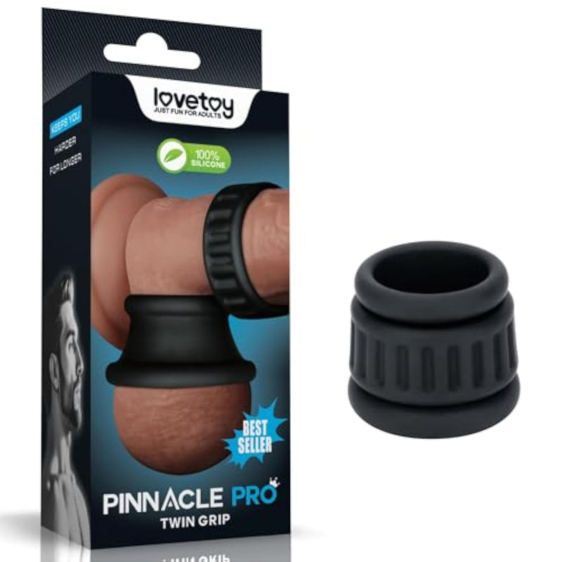 Twin Penis Ring Sleeve Cock Ball Ring Set Extender Enlarger Stretcher, Adjustable Silicone Cockring Dick And Ball Stretcher For Men Erection Anillos Para Pene