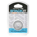 PerfectFit Brand Stackit Cock Ring, Stackable, SilaSkin, Stretchy, Comfortable, Snug Fit, Clear
