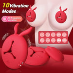 Nipple Toys Vibrator Sex Toys, 4 In 1 App Remote Control Adult Toys Bdsm Toys 1 Pair Women Vibrator Dildos With 10 Tongue Licking Vibrating Nipple Clamps Stimulator Sexual Pleasure Tools For Women