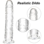 Realistic Dildo 7.1 Inch, Clear Dildo With Strong Suction Cup For Hands-Free Play, Soft Material Adult Sex Toys For Beginner And Couple