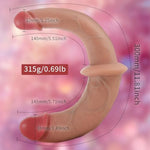 Double Ended Realistic Dildo for Couples and Lesbians - 12 Inch Soft Double Sided Anal Sex Toy with Dual Heads