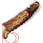 Vibrating Penis Sleeve With Ball Stretcher - Black Reusable Ribbed Stretchy Cock Extender Sheath - Penis Enlarger Sex Toy For Couples Men