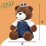 Brown Bear Stuffed Animal In Shirt Back Pants Soft Plush Toy Cute Plushies For Girls Boys Birthday