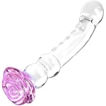 8.3 Inch Butt Plug Glass Dildo Sex Toy With Progressive Anal Beads,Rose Crystal Butt Plug Stimulator,Adult Sex Toys And Games G-Spot Beaded Prostate Massager Sex Toy For Men And Women Couples Pleasure