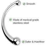 Pure G Spot Metal Wand Anal Prostate Massage Stick,Stimulate Wand Fetish Plug Solid Metal Curved Dual Ended Masturbation Sex Toy For Women Or Man (Large)