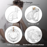 Male Chastity Device Cock Cage - Lightweight Vertical Invisible Lock Chastity Cage For Men With 4 Active Rings & 2 Keys Adult Sex Toys For Male Penis Exercise And Abstinence, Transparent