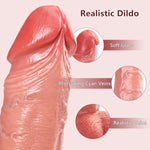 2.75" Diameter Huge Dildo, 13.4 Inch Big Dildo Dual Density Silicone Long Dildos With Suction Cup, Realistic Dildos For G Spot And Anal Play, Thick Penis Sex Toys For Women Men Couples