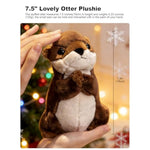 Cute Weighted Otter Stuffed Animal, 7.5" Adorable River Otter Plush Standing Prayer Toy Fluffy Soft Kawaii Plushy Home Decor Birthday Gift For Boys Girls Kids Teens Adults (Brown, 19Cm)