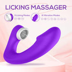 Licking Vibrator Thrusting Dildo G Spot Tongue Licking Adult Toys, Silicone 9 Vibration & 3 Licking Modes, Women Couple Toy, IPX6 Waterprooftor