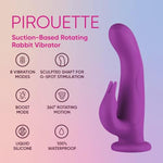 Pirouette Suction-Based 360° Rotating Rabbit Vibrator For Women - G Spot Vibrator With Remote, 8 Vibration Modes & Boost Mode - 100% Waterproof Adult Sex Toys For Couples (Purple)