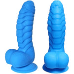 Realistic Dildo, Liquid Silicone Material No Any Smell Adult Sex Toys Penis, Strong Suction Cup For Hand-Free 2 Balls G-Spot Vaginal Discreet Package(Blue)
