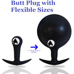Inflatable Anal/Butt Plug Prostate Massager With Rolling Steel Ball Inside Lgbt Anus Vagina Dilator Expander For Erotic Games (One Ball)