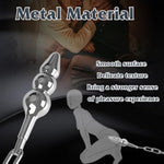 Anal Butt Plug Inserting Toys Metal Chain With Penile Ring Cock Ring Clitoral G-Spot Stimulator For Couples Anal Training Sets For Beginners Prostate Massager Advanced Players