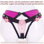 Male Chastity Belt Chastity Sexy Underwear Sex Toys Bdsm Bondage Device, Realistic Pussy Cock Penis Cage Lock, Adjustable Feminizer Training Sm Game Sex Toy For Gay Sissy Men (L-Black Belt)