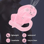 Ht-V2 Male Chastity Cage - Beginner-Friendly Lightweight Design With 4 Adjustable Rings & Invisible Lock | Secure Bondage Gear | Adult Sex Toy For Men (Pink, Large)