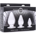 Triple Cones 3Piece Anal Plug Set - Clear (Ag457)