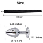 Premium Stainless Steel Fox Tail Butt Plug for Beginner Women and Men - Temperature Play Anal Toy