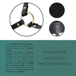 Maze Hand Bracelet Harness – Vegan Leather Adjustable Wrist & Finger Harness – Fashion Meets Fetish – Recycled, Peta-Approved – Black