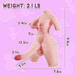 Shemale Mini Sex Doll Trans Futa Sex Toy For Men, Small Dildo Pocket Pussy With Boobs And Ass, 2.1Lb Shemale Torso Sex Dolls For Men Gay Sex Toy
