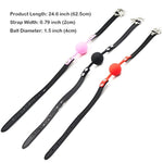 Sm Silicone Ball Gag With Lock Leather Strap Bdsm Adult Sex Toys Bondage Kit Restraints Play (1.5In Ball, Pink+Black)