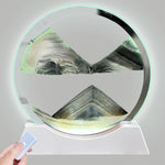 7 Inch Moving Sand Art Picture with Light, 3-Color Deep Sea Desktop Decor