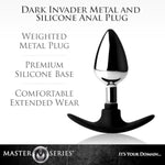 Tailz Dark Invader Metal & Silicone Anal Plug - Medium, 1Count