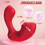 Haipine Sucking Vibrator Adult Sex Toys, Dual Stimulation Rose Suction Vibrators With 9 Vibrating & Sucking Modes, Handheld Nipple Toys For Clitoral G Spot Stimulator, Female Couples Sex Toy, Rose Red