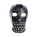 Leather Rivet Bondage Head Masks - Fetish Sex Toys Eyes Hollow Out Head Hood Cosplay Sm Restraint Masks