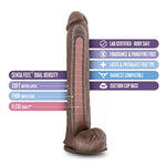 Blush Au Naturel Daddy 14" Realistic Dildo With Balls, Dual Density Flexishaft Xxl Cock, 2.5" Wide - Suction Cup, Harness Compatible - X5 Plus Adult Sex Toy Penis For Women, Men & Couples -(Chocolate)