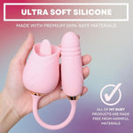 Rose Vibrator For Women And Couples - Vibrating Tongue Licking And Thrusting Dildo With Body-Safe Silicone, Fully Waterproof, Usb Rechargeable Personal Massager - Adult Sex Toys, Clitoral