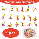 5 Pack Wooden Blocks Puzzle Brain Teasers Toy Stem Montessori Educational Gift For Kids Ages 3-6 Stocking Stuffers