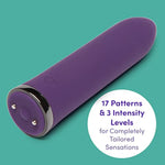 Desire Bullet Vibrator - 3.5 Inch Silicone Mini Bullet Massager With Tapered Tip - Multispeed Bullet Vibrator For Women With Storage Case - Rechargeable & Waterproof - Purple
